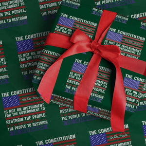 Constitution Liberty American Patriotic Wrapping Paper Roll We The People US Flag TS02 Green Print Your Wear