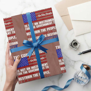 Constitution Liberty American Patriotic Wrapping Paper Roll We The People US Flag TS02 Mocha Print Your Wear