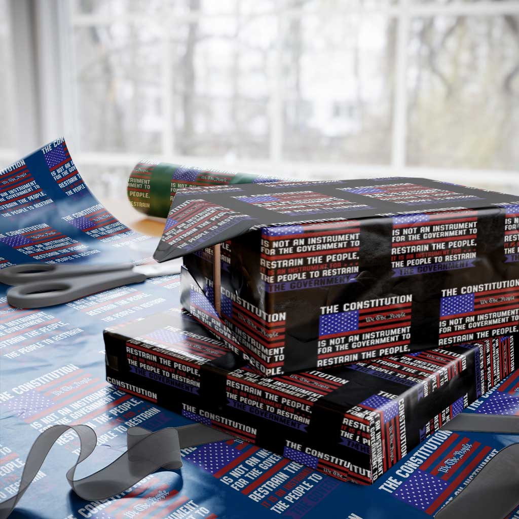 Constitution Liberty American Patriotic Wrapping Paper Roll We The People US Flag TS02 Black Print Your Wear