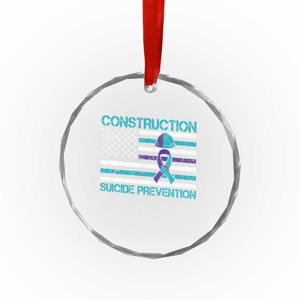 Construction Suicide Prevention Awareness Crystal Glass Ornament Mental Health American Flag TS11 Print Your Wear