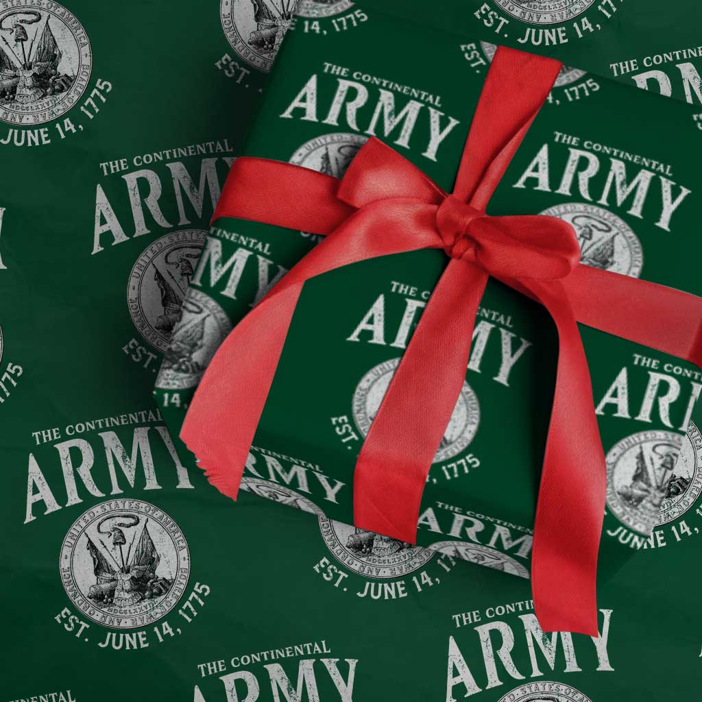 Continental Army America Independence Revolutionary War Seal Wrapping Paper Roll TS11 Green Print Your Wear