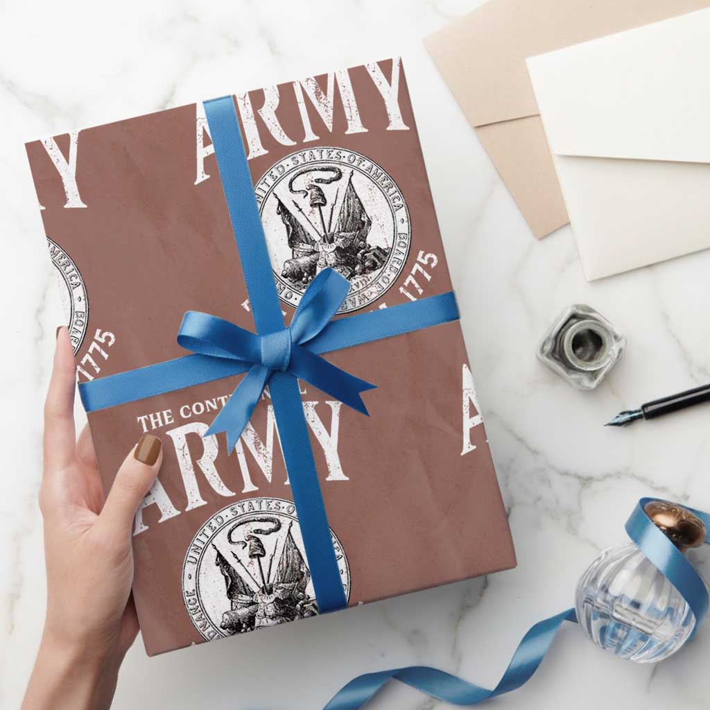 Continental Army America Independence Revolutionary War Seal Wrapping Paper Roll TS11 Mocha Print Your Wear