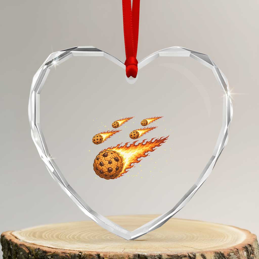 Cookie Meteor Shower Heart Crystal Glass Ornament Funny Space Dessert TS12 Transparent Glass 3'' Heart Print Your Wear