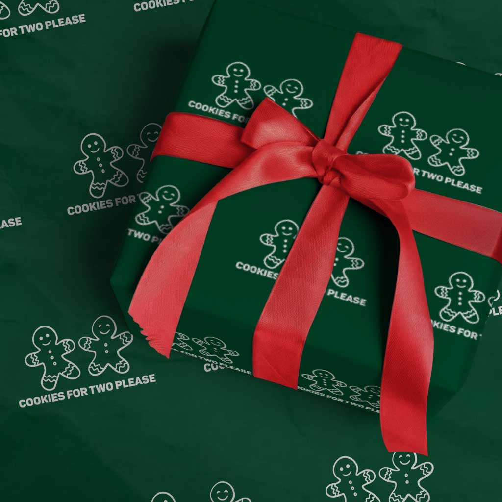 Cookies For Two Please Pregnancy Announcement Christmas Wrapping Paper Roll TS10 Green Print Your Wear