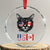 Cool American Canadan Cat Crystal Glass Ornament US EH American Canada Flag Funny - Print Your Wear