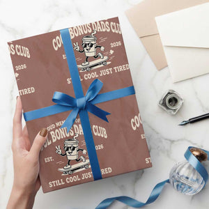 Cool Bonus Dads Club Wrapping Paper Roll Retro Skater Fatherhood Still Cool Just Tired Funny Step Dad Gifts