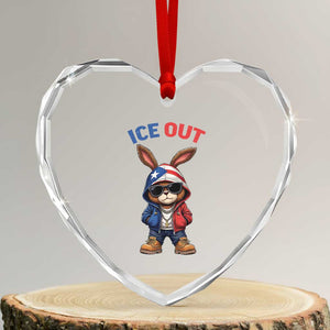 Cool Bunny Ice Out Heart Crystal Glass Ornament Puerto Rican Flag Hoodie Outfit Vibes Boricua TS10 Transparent Glass 3'' Heart Print Your Wear
