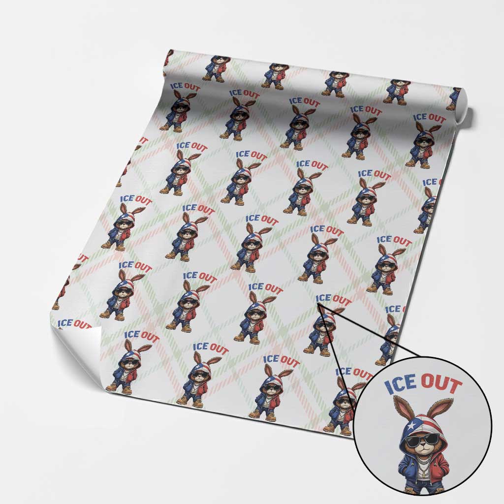 Cool Bunny Ice Out Wrapping Paper Roll Puerto Rican Flag Hoodie Outfit Vibes Boricua TS10 Christmas Plaid Print Your Wear