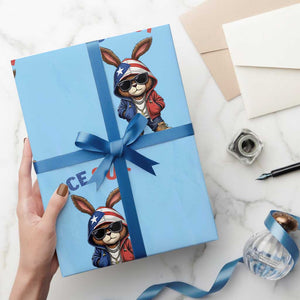 Cool Bunny Ice Out Wrapping Paper Roll Puerto Rican Flag Hoodie Outfit Vibes Boricua TS10 Light Blue Print Your Wear