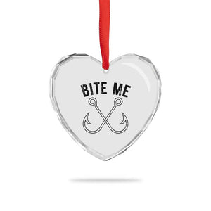Cool Catchy Angler Heart Crystal Glass Ornament Retro Bite Me Bass Fishing Fishermen TS10 Print Your Wear