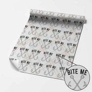 Cool Catchy Angler Wrapping Paper Roll Retro Bite Me Bass Fishing Fishermen TS10 Christmas Plaid Print Your Wear