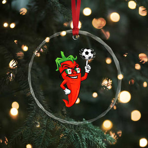 Cool Chili Pepper Soccer Player Crystal Glass Ornament Mexican Spicy Food Lover TS12 Print Your Wear