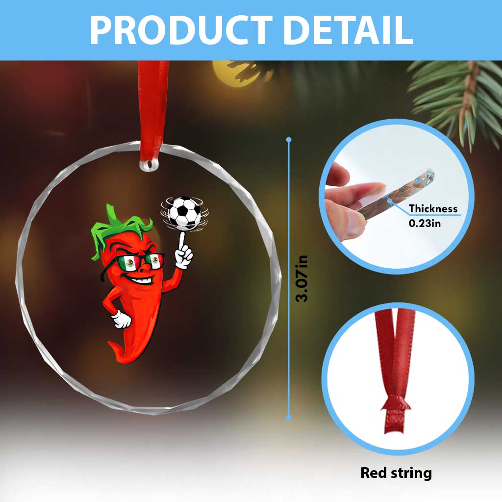 Cool Chili Pepper Soccer Player Crystal Glass Ornament Mexican Spicy Food Lover TS12 Print Your Wear