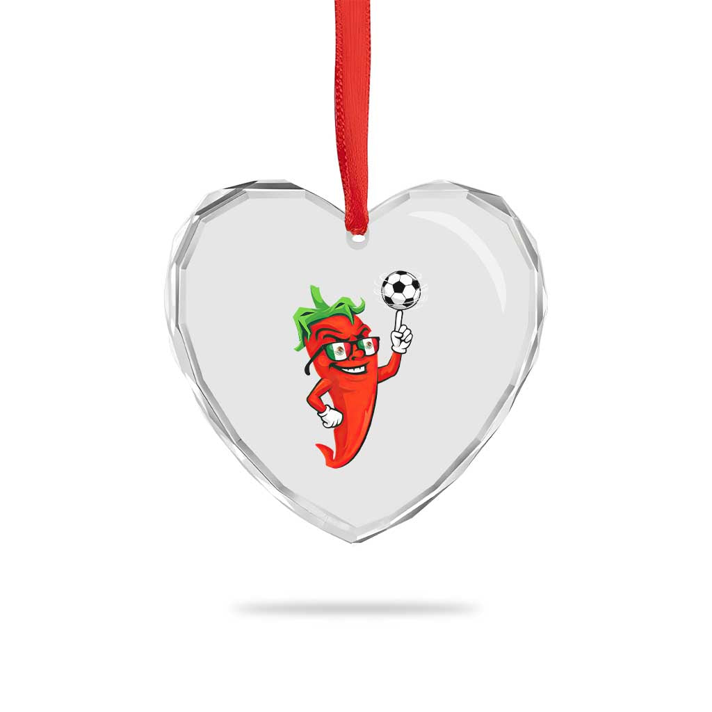 Cool Chili Pepper Soccer Player Heart Crystal Glass Ornament Mexican Spicy Food Lover TS12 Print Your Wear