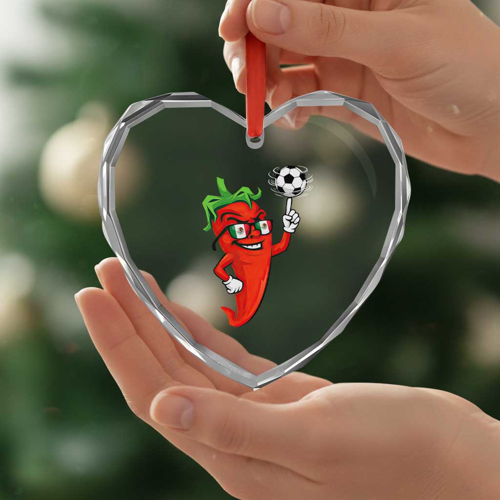 Cool Chili Pepper Soccer Player Heart Crystal Glass Ornament Mexican Spicy Food Lover TS12 Print Your Wear