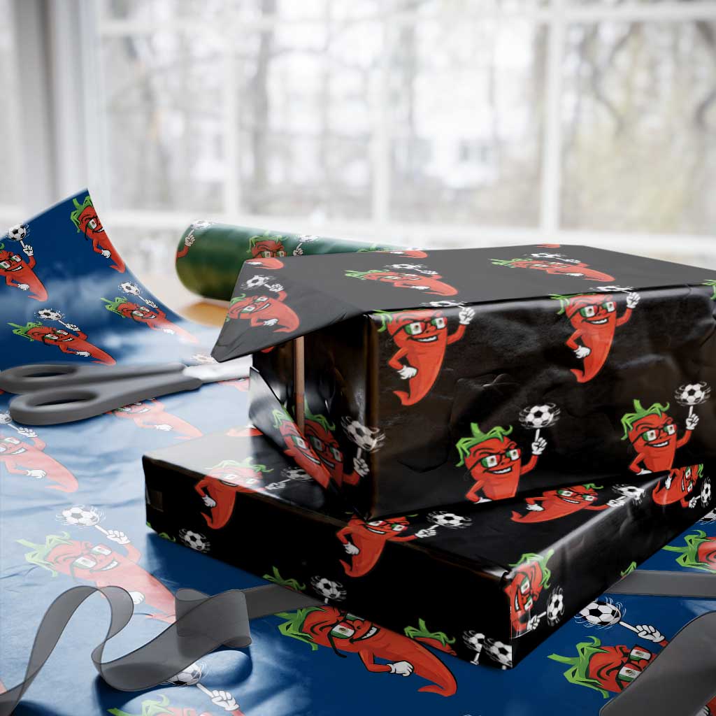 Cool Chili Pepper Soccer Player Wrapping Paper Roll Mexican Spicy Food Lover TS12 Black Print Your Wear