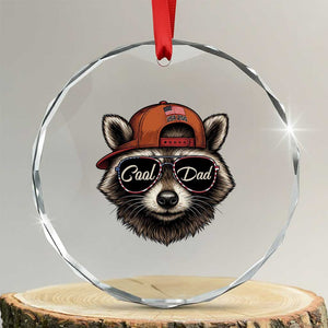 Cool Dad Crystal Glass Ornament Raccoon Daddy Father's Day Gift TS14 Transparent Glass 3'' Circle Print Your Wear