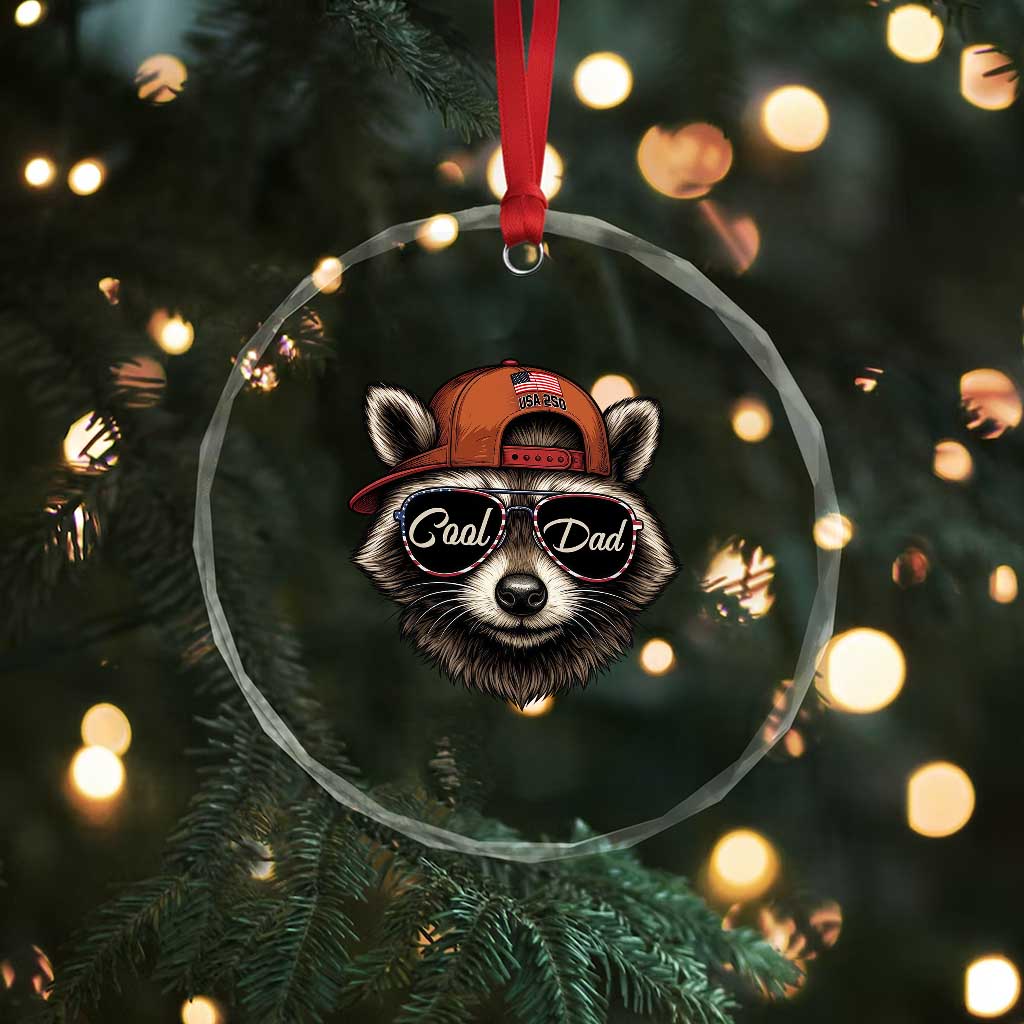 Cool Dad Crystal Glass Ornament Raccoon Daddy Father's Day Gift TS14 Print Your Wear
