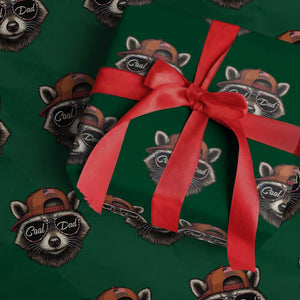 Cool Dad Wrapping Paper Roll Raccoon Daddy Father's Day Gift