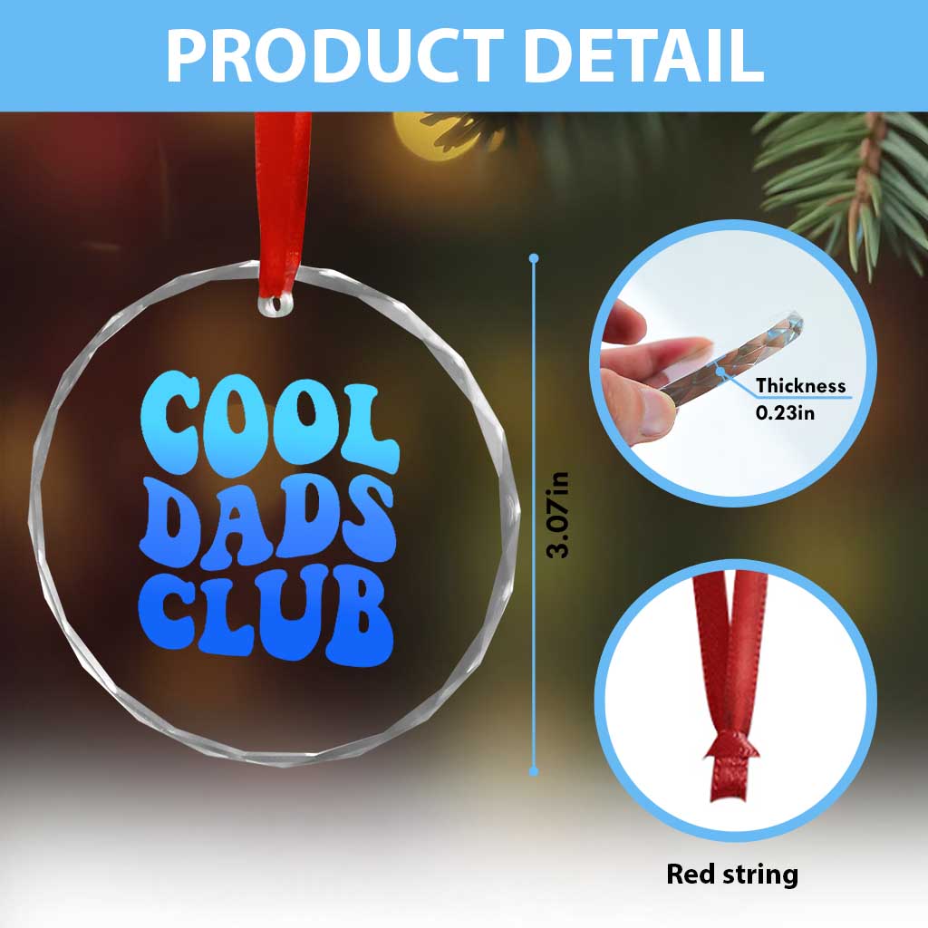 Cool Dads Club Blue Typography Crystal Glass Ornament Fathers Day Gift TS12 Print Your Wear