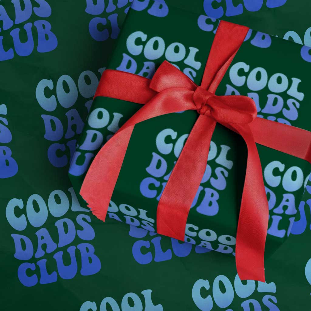 Cool Dads Club Blue Typography Wrapping Paper Roll Fathers Day Gift TS12 Green Print Your Wear