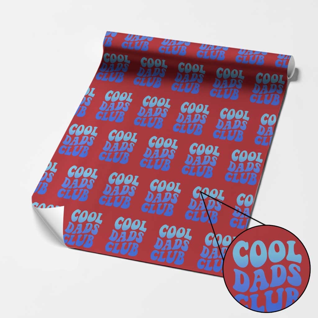 Cool Dads Club Blue Typography Wrapping Paper Roll Fathers Day Gift TS12 Red Print Your Wear