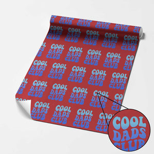 Cool Dads Club Blue Typography Wrapping Paper Roll Fathers Day Gift TS12 Red Print Your Wear