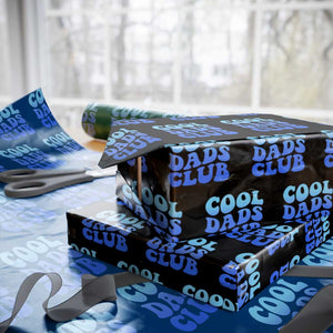 Cool Dads Club Blue Typography Wrapping Paper Roll Fathers Day Gift TS12 Black Print Your Wear