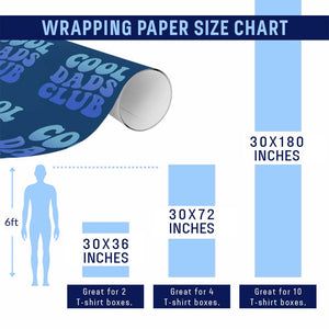 Cool Dads Club Blue Typography Wrapping Paper Roll Fathers Day Gift TS12 Print Your Wear