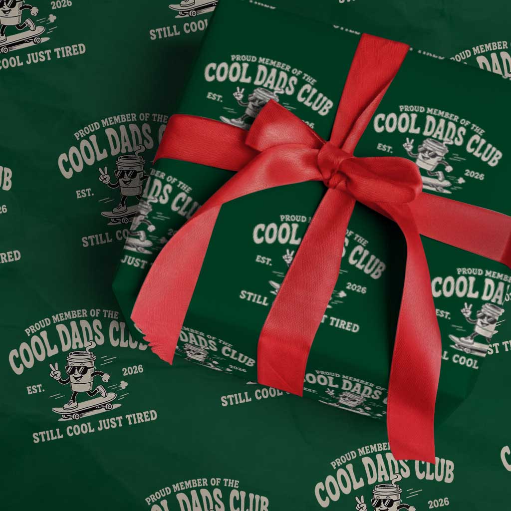 Cool Dads Club Wrapping Paper Roll Retro Skater Fatherhood Still Cool Just Tired Funny Dad Gifts
