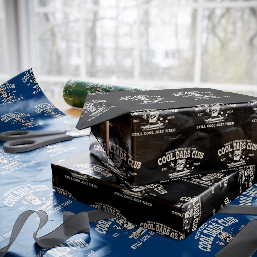 Cool Dads Club Wrapping Paper Roll Retro Skater Fatherhood Still Cool Just Tired Funny Dad Gifts