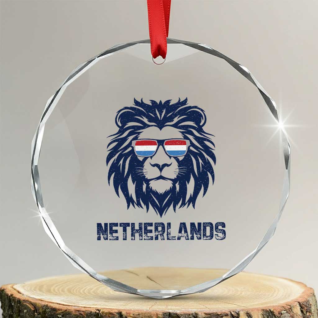 Cool Dutch Lion With Sunglasses Crystal Glass Ornament Netherlands Pride Gift TS12 Transparent Glass 3'' Circle Print Your Wear