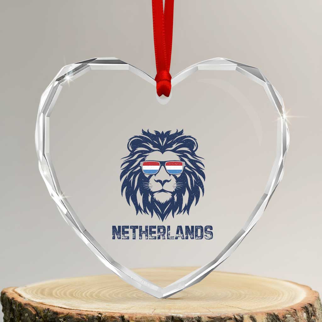 Cool Dutch Lion With Sunglasses Heart Crystal Glass Ornament Netherlands Pride Gift TS12 Transparent Glass 3'' Heart Print Your Wear