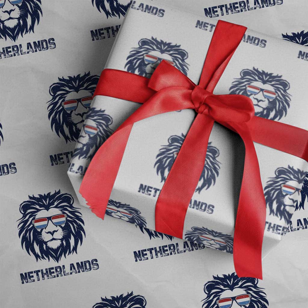 Cool Dutch Lion With Sunglasses Wrapping Paper Roll Netherlands Pride Gift TS12 White Print Your Wear