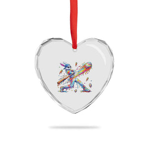 Cool Easter Bunny Baseball Player Neon Paint Splash Graphic Heart Crystal Glass Ornament Funny Rabbit Sports with Egg Bat Hit Gift TS02 Print Your Wear