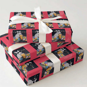 Cool Easter Bunny Drinking Iced Coffee Graphic Wrapping Paper Roll Funny Sunglasses Rabbit Spring Aesthetic TS02 Red Print Your Wear
