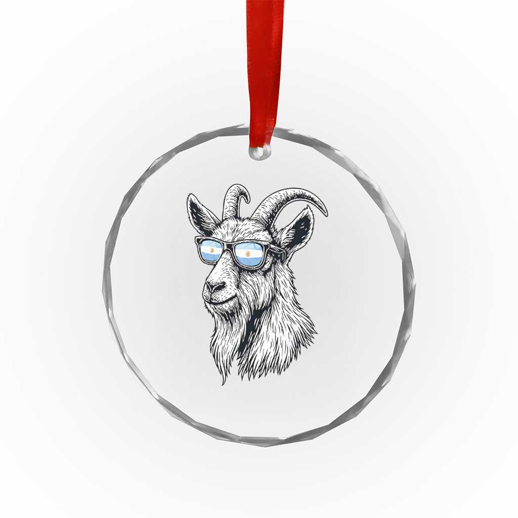 Cool Goat With Sunglasses Argentinian Flag Crystal Glass Ornament Argentina Soccer Football Game Day Supporter TS14 Print Your Wear