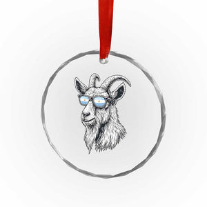 Cool Goat With Sunglasses Argentinian Flag Crystal Glass Ornament Argentina Soccer Football Game Day Supporter TS14 Print Your Wear