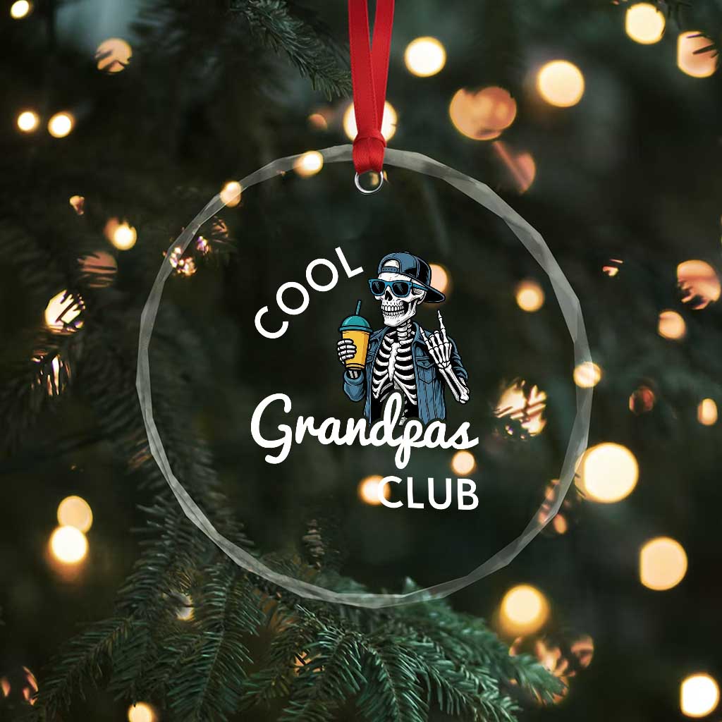 Cool Grandpas Club Crystal Glass Ornament Fathers Day Best Grandpa Skeleton TS10 Print Your Wear