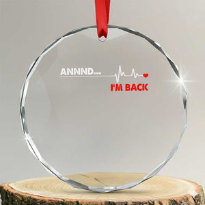 Cool Heart Surgery Survivor Crystal Glass Ornament Coronary Bypass Artery Open Heart Diseases Surgery Heartbeat TS10 Transparent Glass 3'' Circle Print Your Wear