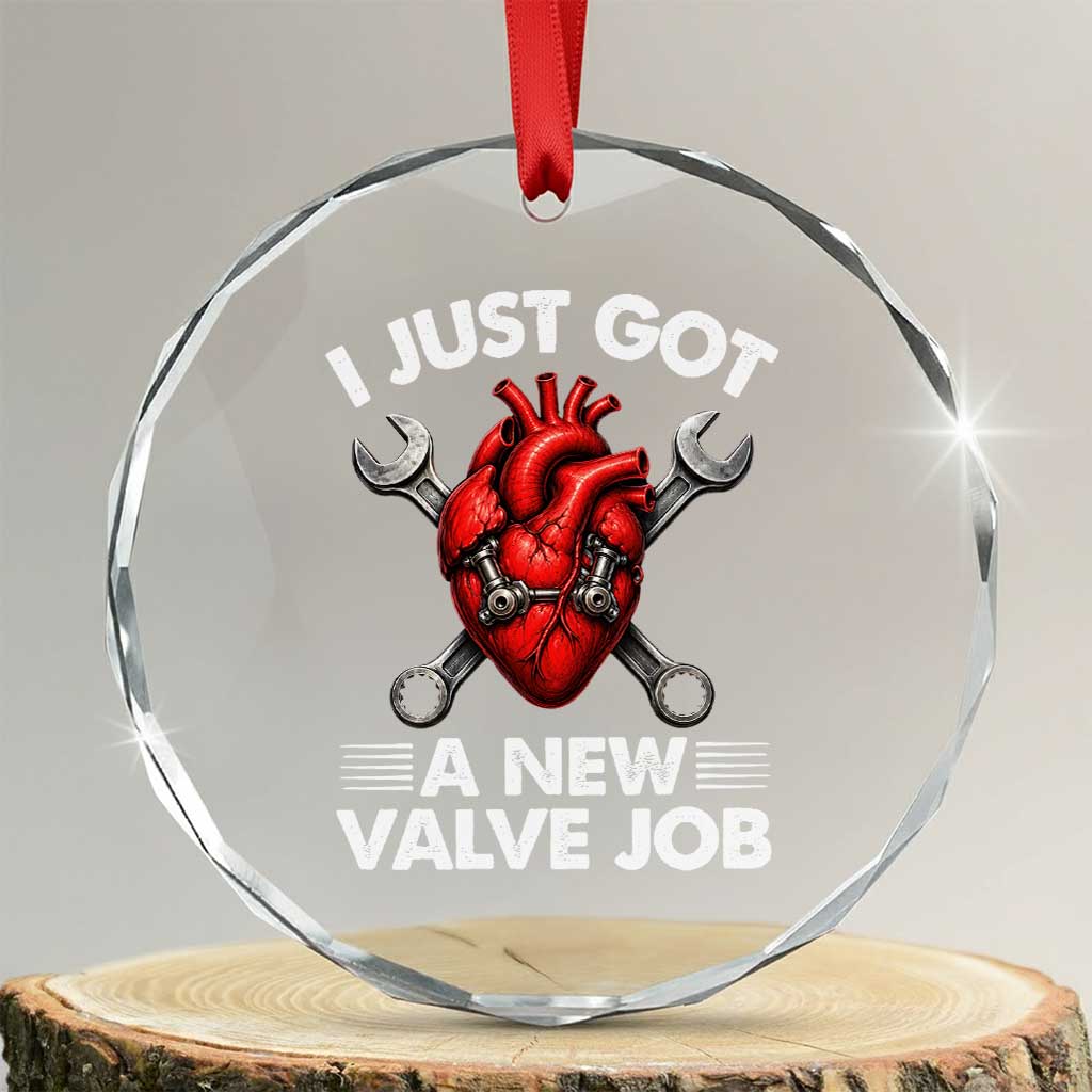 Cool Heart Surgery Survivor Crystal Glass Ornament Funny Valve Job Coronary Bypass Artery Open Heart Surgery TS10 Transparent Glass 3'' Circle Print Your Wear