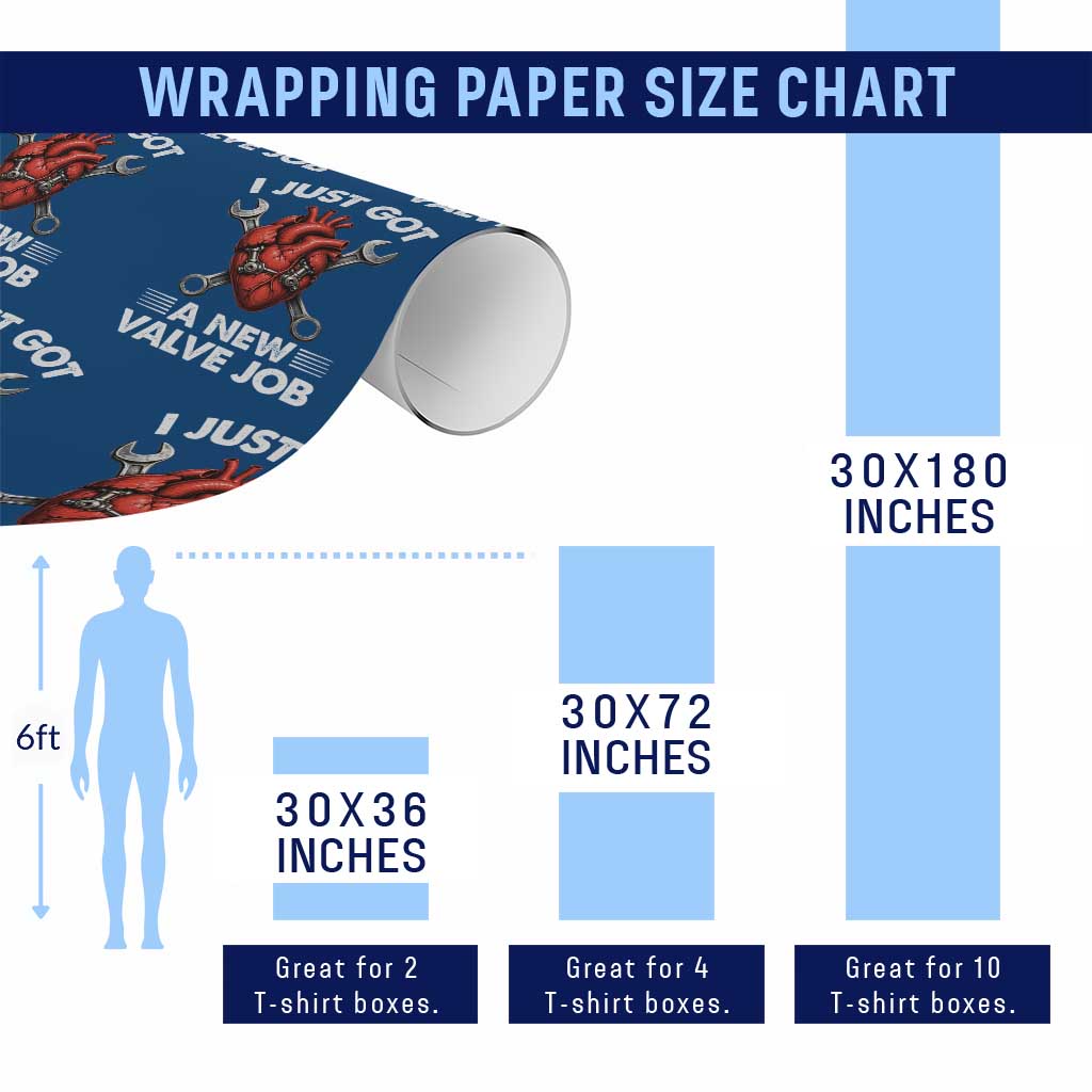 Cool Heart Surgery Survivor Wrapping Paper Roll Funny Valve Job Coronary Bypass Artery Open Heart Surgery