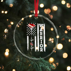 Cool Heart Surgery Warrior Crystal Glass Ornament Coronary Bypass Artery Open Heart Surgery Heartbeat American Flag