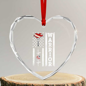 Cool Heart Surgery Warrior Heart Crystal Glass Ornament Coronary Bypass Artery Open Heart Surgery Heartbeat American Flag