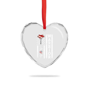 Cool Heart Surgery Warrior Heart Crystal Glass Ornament Coronary Bypass Artery Open Heart Surgery Heartbeat American Flag