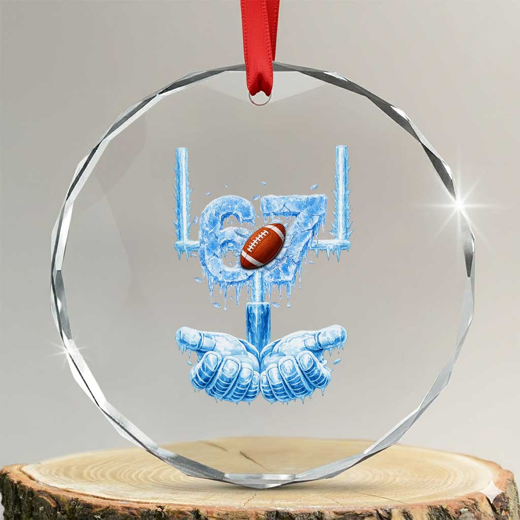 Cool Ice Effect 67 Meme Crystal Glass Ornament Funny American Football TS12 Transparent Glass 3'' Circle Print Your Wear