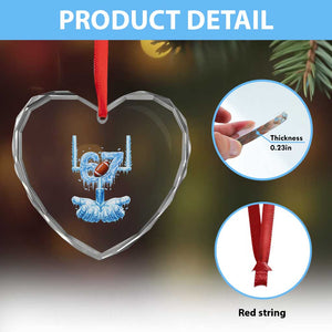Cool Ice Effect 67 Meme Heart Crystal Glass Ornament Funny American Football TS12 Print Your Wear