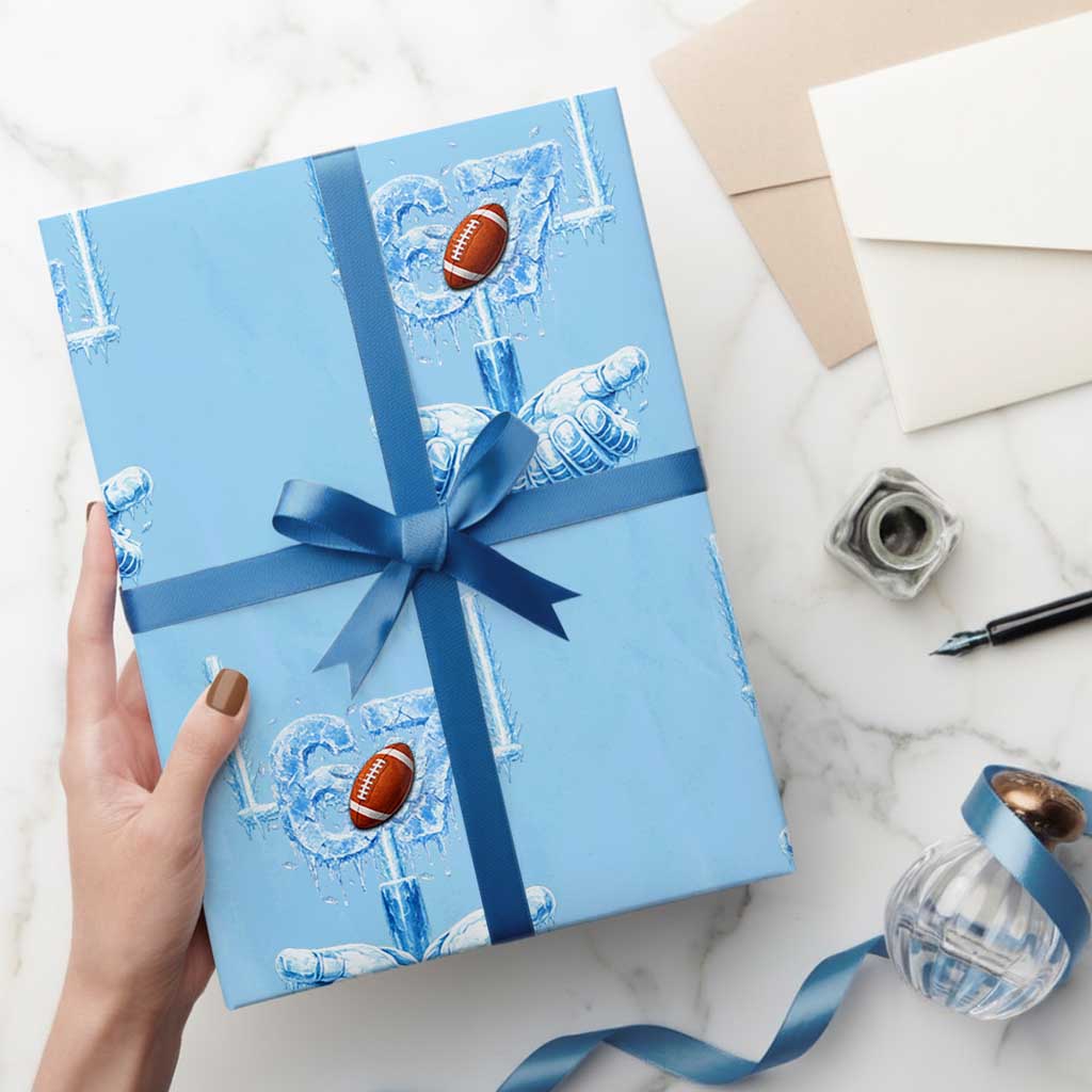 Cool Ice Effect 67 Meme Wrapping Paper Roll Funny American Football TS12 Light Blue Print Your Wear
