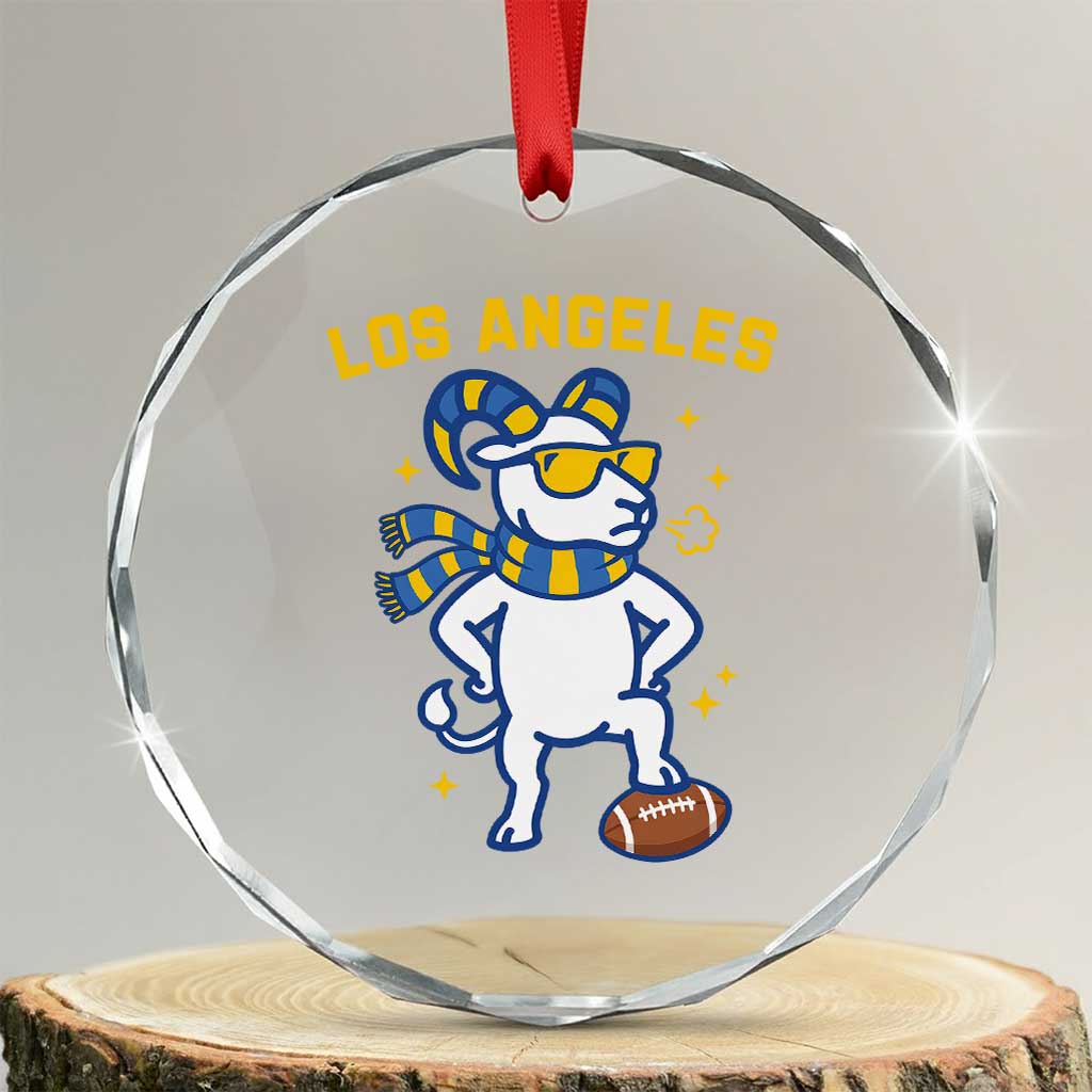 Cool Ram Football Fan Crystal Glass Ornament Royal Blue And Gold Pride TS12 Transparent Glass 3'' Circle Print Your Wear