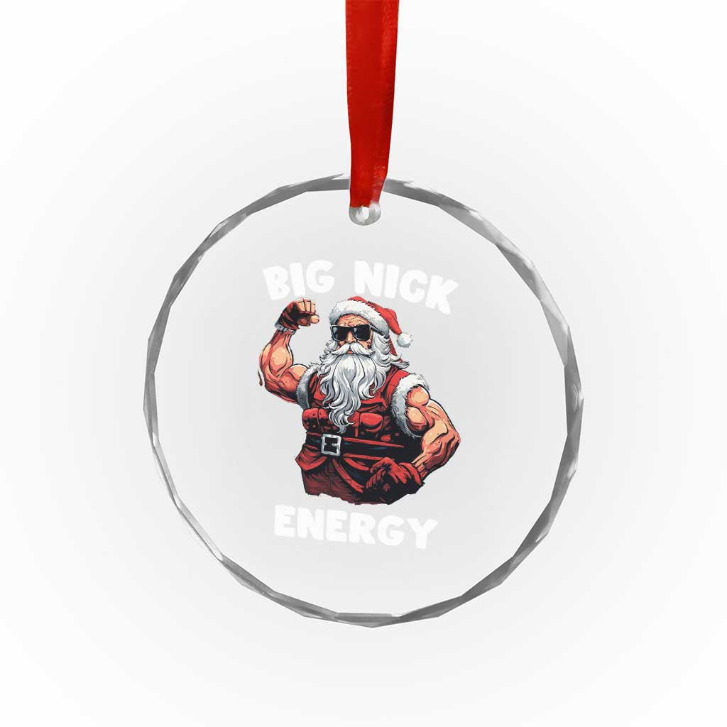 Cool Santa Claus Crystal Glass Ornament Big Nick Energy TS02 Print Your Wear